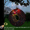 Bird Feeder 9 Inch for Outside Round Decorative Birdfeeder with Glass Mosaic Design for Outdoors Hanging