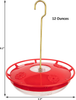 Nicunom 12 Ounces Hummingbird Feeder for Outside, Plastic Hanging Flower Bird Feeder with 4 Feeding Stations for Outdoors Window, Leak-Proof