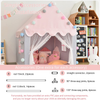 hadio Princess Castle Tent for Kids with Washable Kids Play Mat, Playhouse for Kids Indoor with Dream Cotton Ball Lamp and LED Star Lights, Large Kids Tent Indoor with Butterfly Bunting Decoration