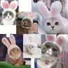GAPZER Cat Bunny Hat with Ears, Cat Easter Costume Rabbit hat, Adjustable Headwear for Cat Kitten Puppy