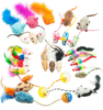 Fashion's Talk Mouse Cat Toys Assorted Catnip Cat Toys Feather Fur Mice Variety Pack