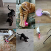 Cat Laser Toy, Red Dot LED Light Pointer Interactive Toys for Indoor Cats Dogs, Long Range 3 Modes Lazer Projection Playpen for Kitten Outdoor Pet Chaser Tease Stick Training Exercise,USB Recharge