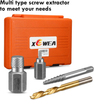 XEWEA 35Pcs Screw Extractor/Drill Bit Set,bolt extractors, Multi-spline Extractors and Drill Bits,Easy Removing broken studs, bolts, socket screws, and fittings