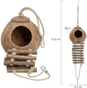 Niteangel 100% Natural Coconut Hideaway with Ladder, Bird and Small Animal Toy