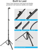 Elitehood Aluminum Foldable Microphone Stand, 82’’ Tall & Height Adjustable Mic Stand Boom, Microphone Tripod Stand with Mic Clip Holder for Singing, Performance, Karaoke, Speech, Stage and Outdoor