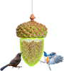 Giantex Metal Acorn Bird Feeder, Outdoor Hanging Food Dispenser with Stainless Steel Wire and Iron Grid, Wild Bird Feeder Hanging House Seed Feeder for Garden Yard, Outside Decoration (Green)