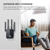 WiFi Range Extender, Prescitech AC1200 Dual Band Mini WiFi Repeater, Wi-Fi Signal Booster, Wireless Access Point with 4 External Antennas, Extending WiFi to Whole Home and Garden (Upgrade)