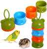 QBLEEV Portable Bird Feeder Cups, Parrot Water Food Treat Box, Bird Food Storage Container, Travel Cage Carrier Backpack Accessories