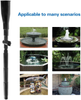 Plastic Fountain Nozzle 1/2, The Small Pool Sprayer Fountain Nozzle for Garden, Ponds, Tabletop Fish Ponds, 15 pcs of Set, 3 Fountain Shaped, Pool Aerator Nozzle, Black -S