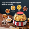 Popcorn Maker, Multifun Stirring Popcorn Popper with Nonstick Plate, Hot Oil Electric Popcorn Machine with Quick Heat Tech, Large Lid for Serving Bowl, Kernel Measuring Cup, Makes Roasted Nuts 16 Cups