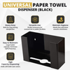 Paper Towel Dispenser by Oasis Creations, Holds 250 Paper Towels, Wall Mounted, Countertop Paper Towel Dispenser, Universal Paper Towel Holder- Black