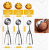 Cookie Scoops for Baking Set of 3,Stainless Steel Tablespoon Cookie Scoop with Large Medium Small Size,Ice Cream Scoop Set Cookie Baller Set for Mini Ice Cream, Melon Ball,Cupcake,STYLE 1