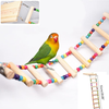 Bird Ladder Toys, Wood Parrot Bird Perch Stand Platform with 8 Ladders Swing Bridge for Pet Training Playing, Flexible Birds Cage Accessories Decoration for Cockatiel Parakeet