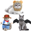 3 Pieces Halloween Cat Costume Pet Lion Mane Costume Cat Bat Wing Costume Pet Cowboy Costume, Holiday Cosplay Dog Cat Dress up Clothes for Halloween Party Decoration Cute Pet Dress up Accessories