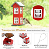 Giantex Wild Bird House Feeder, Weatherproof Bird Feeder for Outside, Easy to Clean & Refill Food, Comes with Hanging Cord, Suitable for Backyard, Garden & Window Sill, Hanging Bird Feeder (Red)