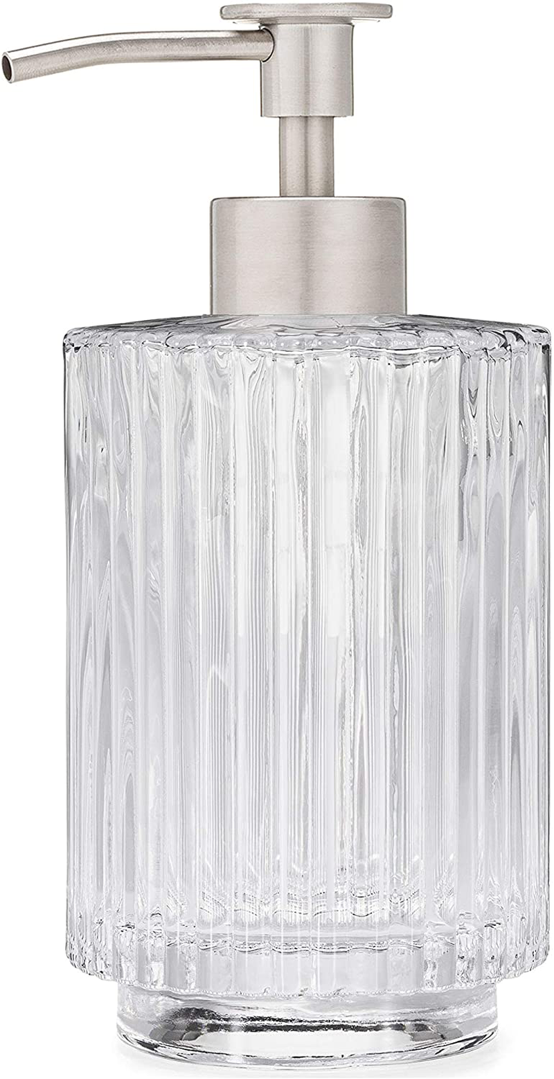 Soap Dispensers Parisian Fluted Clear Glass Vintage Style Soap