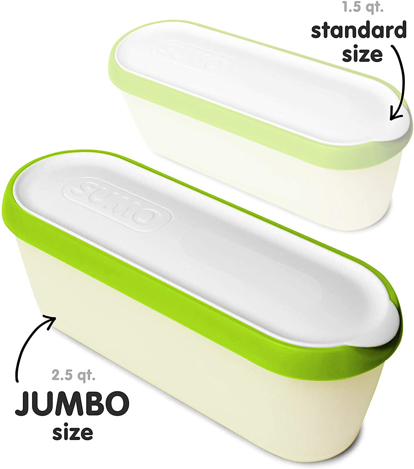 Sumo Ice Cream 1 Containers for Homemade Ice Cream 2.5 Quart Green