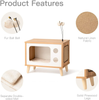 Rolife Cat House Wooden Cat Condo Cat Bed Indoor TV-Shaped Sturdy Large Luxury Cat Shelter Furniture with Cushion Cat Scratcher Bell Ball Toys