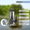 TOPWAY 1.5HP Stainless steel Submersible Clean/Dirty Water Sump Pump Garden Pond with Float Switch