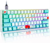 Gk61 60% Percent Keyboard with Yellow Switch SK61 RGB Mini Mechanical Gaming Keyboard Hot Swappable Sublimated Keycaps NKRO Type-C for Win/PC/Mac (Gateron Optical Yellow, Coral Sea)