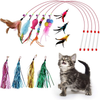 Interhomie 12Pcs Feather Cat Toys Colorful Feather Cat Teaser and Exerciser Cat Wand
