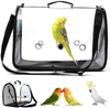 awagas Bird Carrier Travel Cage, Portable Bird Travel Bag, Lightweight Transparent Breathable Parrot Carrier Bag with Perch Stand for Parakeets Cockatiels Budgie Lovebirds (41x28x23cm, Black)
