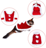 Vikedi Cat Christmas Costume, Adjustable Pet Cat Santa Clothes Cloak with Bells, Puppy and Cat Xmas Claus Costumes Apparel Party Clothing Cape for Small Dogs and Cats Cosplay (Red)