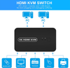 HDMI USB KVM Switch Selector for 2 Computers Share Keyboard Mouse Printer and One HD 4K Monitor, 2 KVM Cables Included