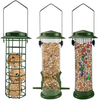 Bird Feeder Hanging Metal Tube Suet Log Feeder for Outdoor with Steel Hanger Peanut, Nuts, Sunflower Seed Feeder, Water Resistant Great for Attracting Wild, Humming Birds Set of 3 (Coffee)