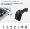Wireless 2D QR Barcode Scanner with Stand 2.4GHz & USB Wired Barcode Reader Handhold Bar Code Scanner for Store, Supermarket, Warehouse
