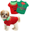 HYLYUN 2 Pack Christmas Dog Shirts - Printed Puppy Shirt Pet T-Shirt Cute Dog Clothing for Small Dogs and Cats Christmas Cosplay Pet Apparel