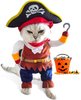 Funny Cat Pirate Costumes - Caribbean Style Pet Dressing up Cosplay Party Costume with Hat Small to Medium Dogs Cats Kitty Cute Fashion Prop Apparel for Halloween Christmas Party Accessories