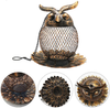 Bird Feeders for Outside, Wild Bird Feeder, Heavy Duty Metal Frame Squirrel Proof Hanging Bird Feeder with Hook Chain, Outdoor Garden Yard Decoration Ornaments, Durable and Anti-rust - Cute Owl Shaped