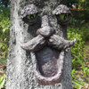 Tree Faces Decor Outdoor, Old Man Wild Bird Feeder Tree Hugger Statues in The Dark Eyes Garden Decor Yard Art