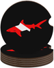 Shark Diver Scuba Round Waterproof Car Coasters with Cork Base for Cup Holder 4PCS