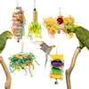 5Pcs Bird Shredding Toys for Parakeet Cockatiel Conure Bird Parrot Loofah Toys Parakeet Chewing Toys Parrot Shredder Toys Bird Foraging Toys Bird Cage Accessories for Small Medium Parrots