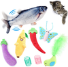 Floppy Fish Cat Toy, Realistic Flopping Fish Cat Toy, Lifetime Replacement, Interactive Cat Toys for Indoor Cats, Kitten Toys, Moving Fish Cat Catnip Toy, Cat Chew Toy, Automatic Cat Kicker Toy