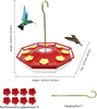 Hummingbird Feeders for Outdoors,16 Fluid Ounces Humming Bird Feeder for Outside Hanging with 8 Plastic Feeding Stations and Buil-in Moat,Leak-Proof Hummer Bird Feeder for Outdoors, Easy to Clean