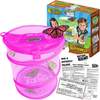 Nature Bound Butterfly Growing Habitat Kit - with Voucher to Redeem Live Caterpillars for Home or School Use - Pink Pop-Up Cage 12-Inches Tall