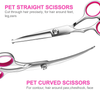 Dog Grooming Scissors Kit with Safety Round Tips, TINMARDA Stainless Steel Professional Dog Grooming Shears Set - Thinning, Straight, Curved Shears and Comb for Long Short Hair for Dog Cat Pet