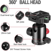 2021 New 80" Camera Tripod, DSLR Tripod for Travel, Lightweight Aluminum 360 Degree Ball Head Professional Tripod, Monopod with Carry Bag, Phone Mount, 18.5" to 80", 33lb Load(Black)