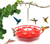 Hummingbird Feeders(12oz) for Outdoors-Plastic Humming Bird Feeders with 8 Feeder Ports, Leak-Proof Wild Bird Feeders for Outside Garden Yard Decoration with Hanging Hook, Easy to Clean and Fill