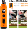 Casfuy Dog Nail Grinder with 2 LED Light - New Version 2-Speed Powerful Electric Pet Nail Trimmer Professional Quiet Painless Paws Grooming & Smoothing for Small Medium Large Dogs and Cats
