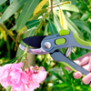 Hortem Garden Tools Set, Durable Hand Gardening Tools Include Trowel, Cultivator, Rake, Weeder, Pruner, Garden Tote Bag and Garden Glove, Ideal Gardening Gifts for Women Men