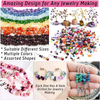 1584Pcs Crystal Jewelry Making Kit, Thrilez Ring Making Kit with Crystal Gemstone Beads, Jewelry Wire and Earring Hooks for Ring, Earring and Jewelry Making