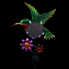 Exhart Solar Hand Painted Hummingbird Metal Mesh Pellet Bird Feeder Garden Stake, 12.5 by 36 Inches