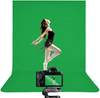 Green Screen Backdrops, Portable Solid Color Photography Backdrops Cloth, 10 x 12 ft Collapsible Green Backdrop Background for Photography, Video Studio