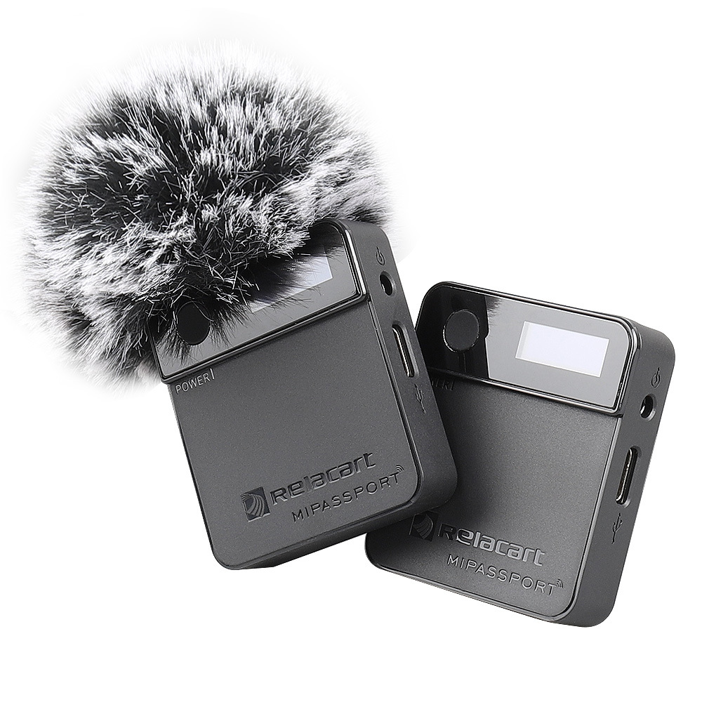 Relacart MI1 MI2 Lavalier 2.4G Wireless Microphone System Transmitter Receiver Vlog Video Recording Studio Mic for DSLR Camera Smartphone
