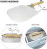 Premium Aluminum Large Pizza Peel 12 x 14 inch - Metal Pizza Paddle With Foldable Wooden Handle, Great Pizza Tool For Homemade Or Outdoor Baking, Pizza - For Transferring & Serving