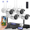 Wireless Security Camera System,3MP Ultra-HD Dual Antenna Home Surveillance Camera with 1TB Hard Drive,OHWOAI Outdoor Wi-Fi IP Cameras with Floodlights,AI Human Detection